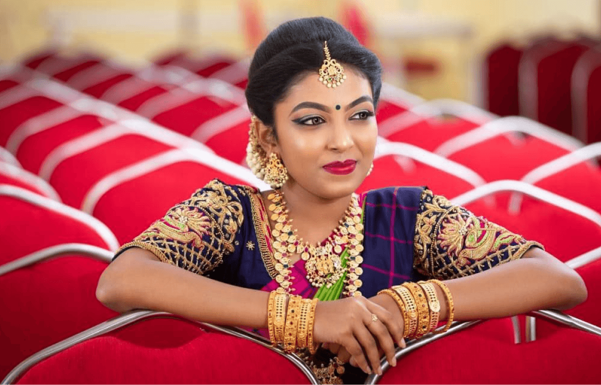 Bridal makeup look in T. Nagar