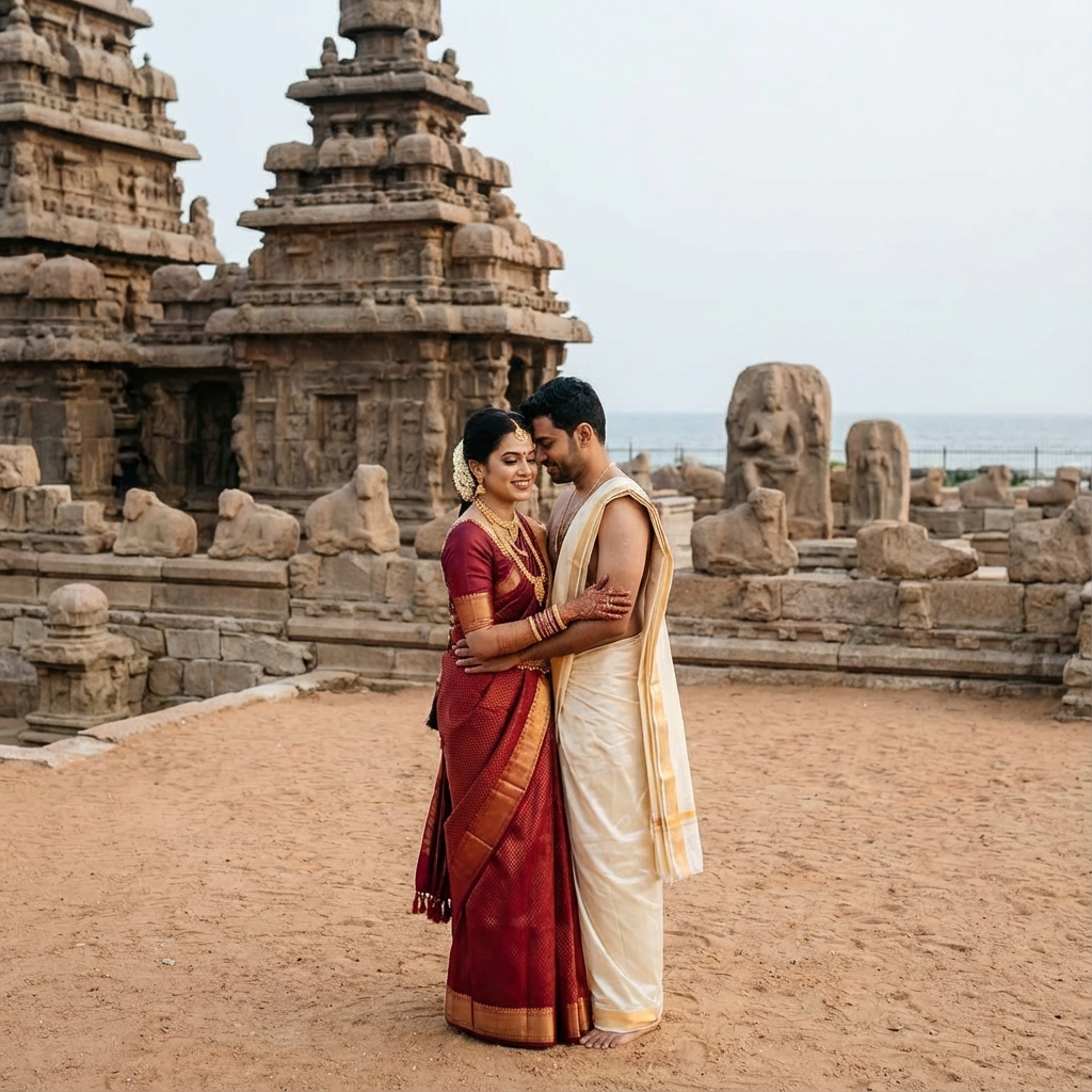 Beach Wedding Makeup Mahabalipuram