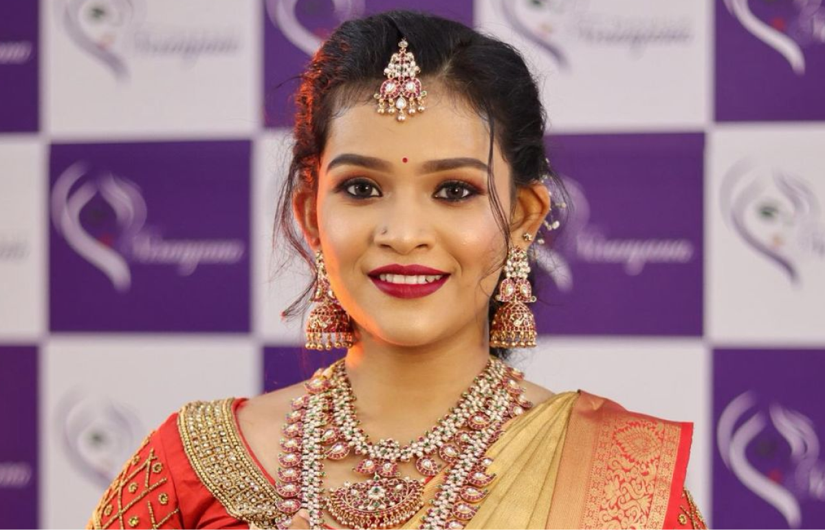 Glamorous Engagement Makeup Thambaram